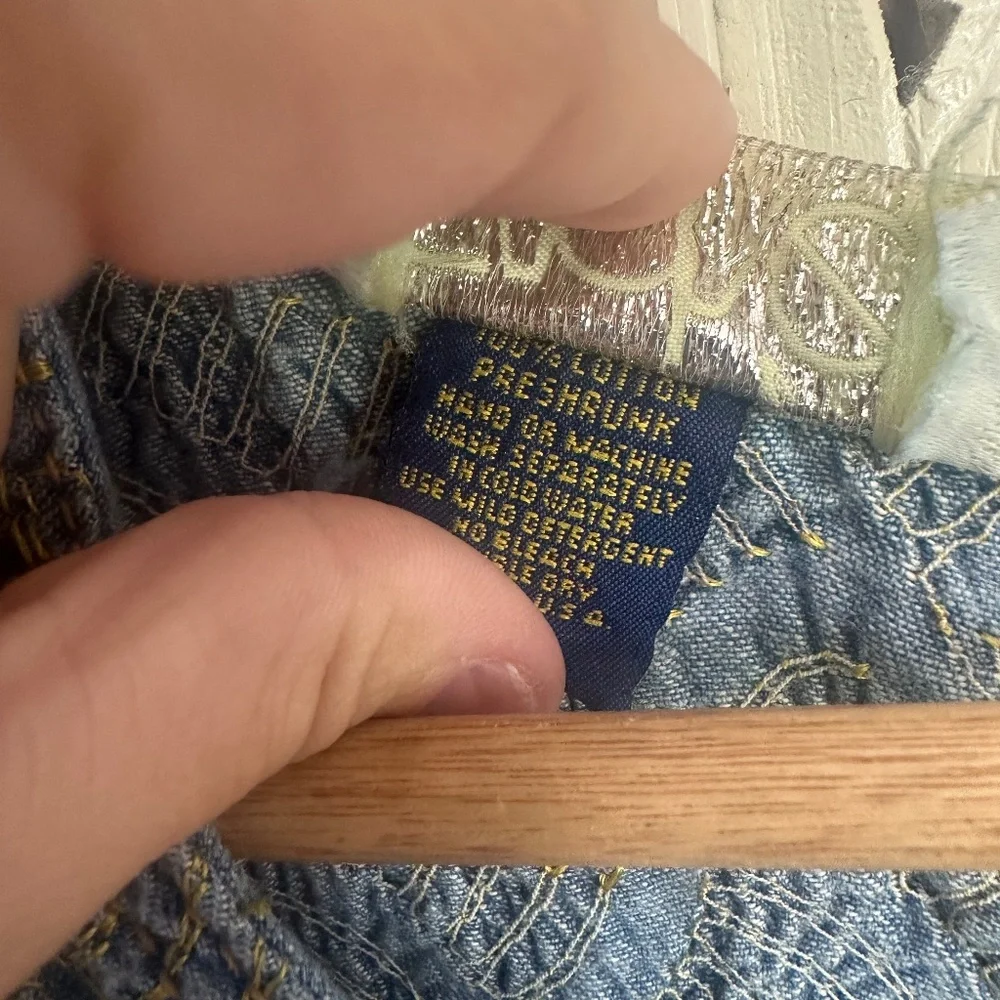 Vtg NWT Cache Chambray Long Sleeve Stretchy‎ Wide Leg Jumpsuit Sz Medium - Picture 7 of 7